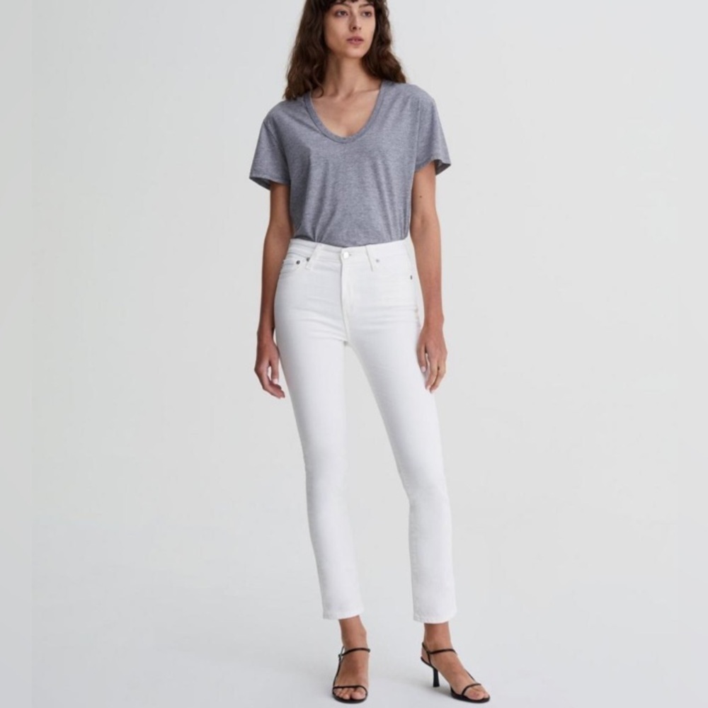 AG by Adriano Goldschmied The Stilt White Jeans Stretch Cigarette Skinny Sz 27